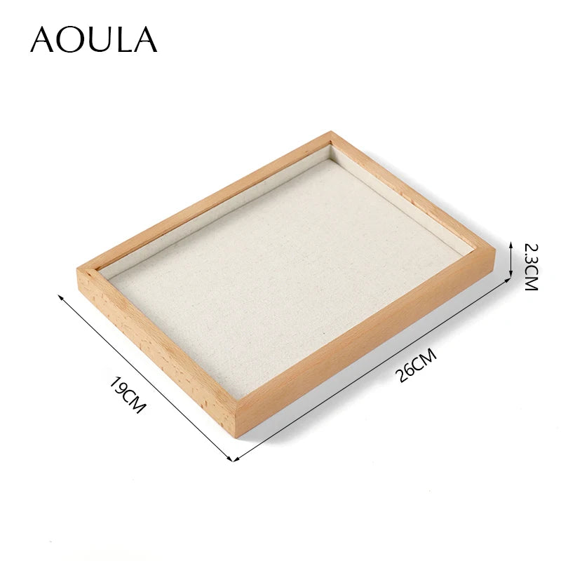 Stackable Ring Earring Jewelry Storage Multi Use Tray Bracelet Necklace Display Stand Holder Wooden Counter Top Drawer Organizer