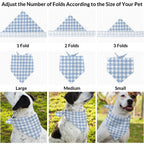 Dog Bandanas，Triangular Adjustable Multi-color Simple Plaid Pattern Printed Polyester，Pet Scarf ，Puppy Accessories Drool Bib