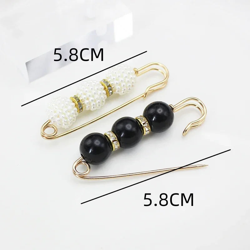 Broche Set Big Beads Fashion Clothing Brooches for Women Pearl Lapel Safety Sweater Coat Dress Pins Badge Buckle Accessories