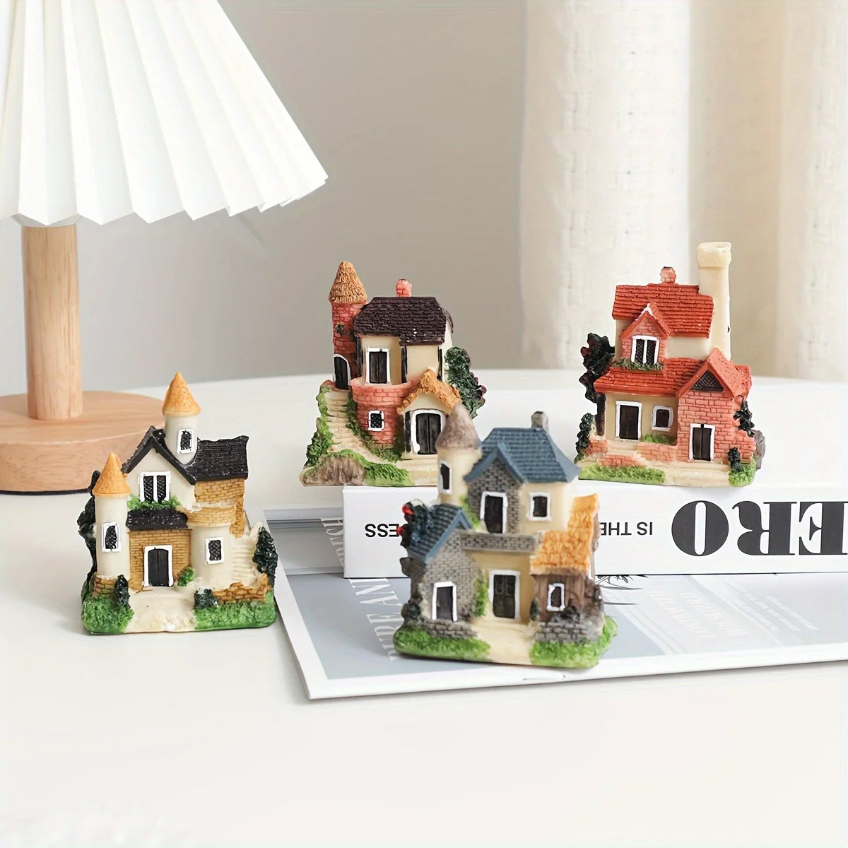 4pcs-Garden statues, outdoor garden resin art ornaments for small houses, landscape beautification garden sculptures