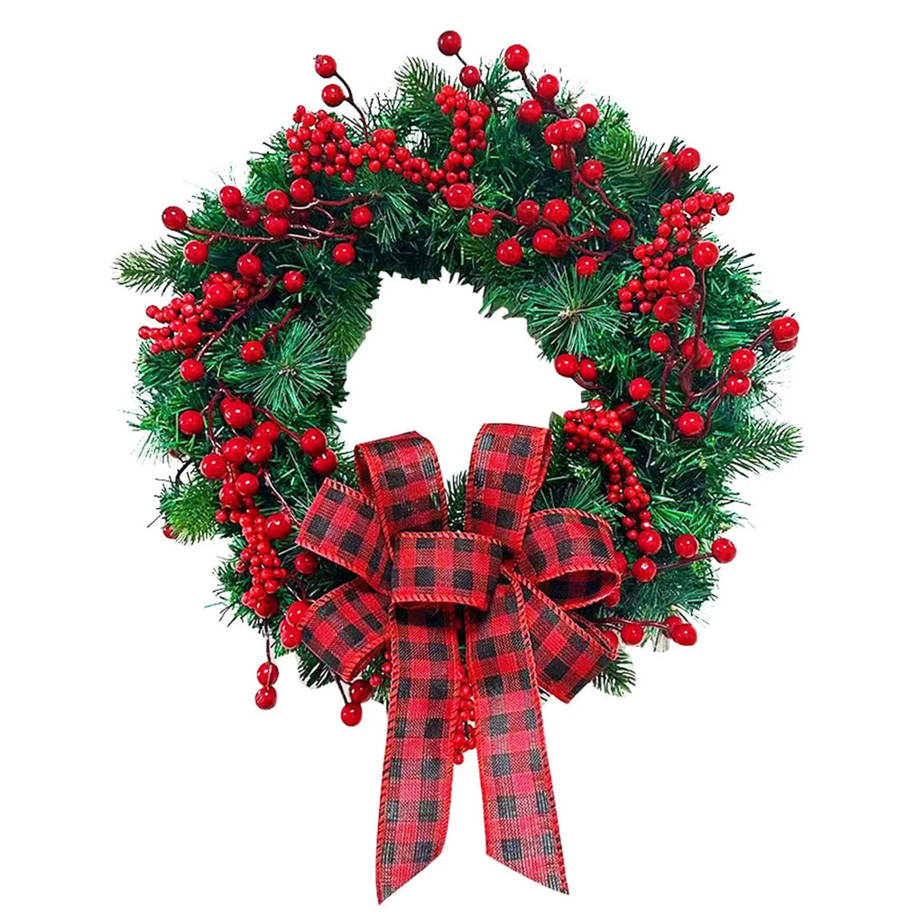 Christmas Wreaths Christmas Leaf And Berry Decoration Garland Wall Door Window Display Decoration Festive Decorative Supplies