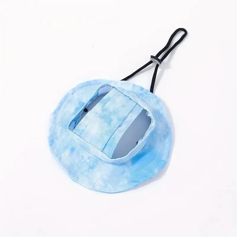 Pet Hats Cats Dogs Summer Sun Hats Open Ears Breathable Comfortable and Cute Bucket Hats Anti-strangulation Necks Adjustable