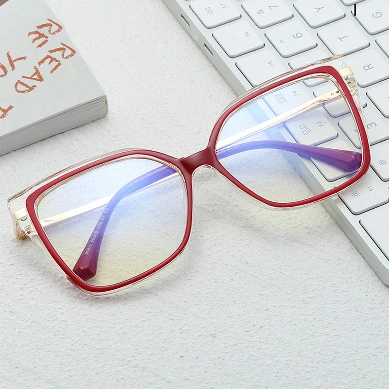 Vintage Glasses Frames For Women Latest Trends Fashion Square Transparent Optical Lenses Anti Blue Light Clear Eyeglass Luxury