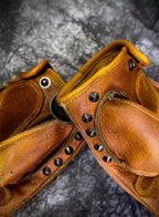 Motorcycle Gloves Men's Driving Retro Motorcycle Driver Non-Slip Durable Half Finger Fingerless Fitness Real Goat Leather Gloves