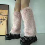 Faux Furs Leg Warmer,Warm Soft Cozy Fuzzy Leg Warmer Boot Cuffs Cover for Women Party Costumes Boot Sleeves Boot Covers