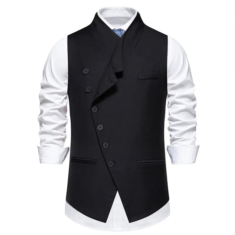 New Men's Suit Vests Fashion Smart Casual Formal Dress Vest For Wedding Waistcoats Men Solid Color Sleeveless Party Vest Man