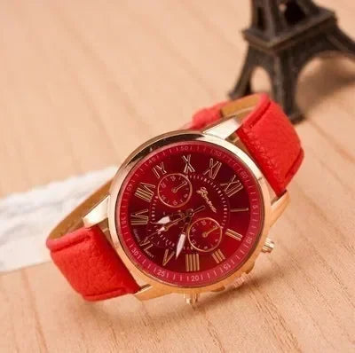 Luxury brand for women's leisure watches; top quality leather dress watches with simple design and water resistance.