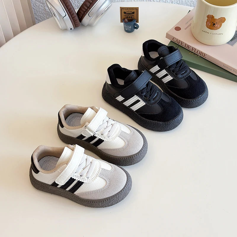Children's Fashion Sports Shoes Crafted from PU Leather, Featuring Ergonomic Design, Soft Soles, and Suitable for Boy and Girl Children Shoes