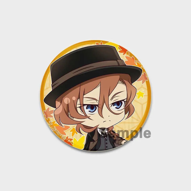 Anime Brooches Dazai Osamu Nakahara Chuya Lapel Pins Cartoon Cosplay Badges Backpack Souvenir Jewelry Gifts