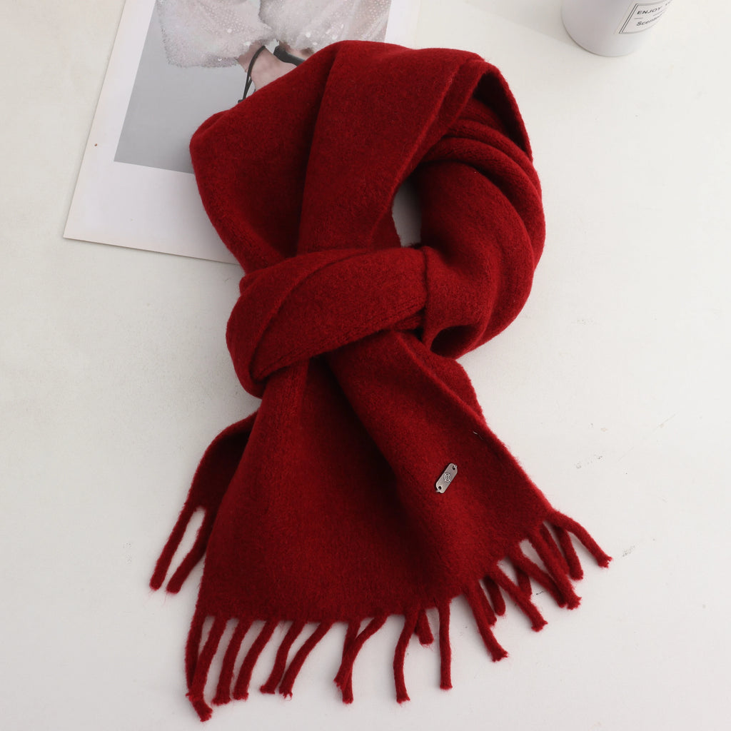 Women New Scarf Autumn Winter Pure Color Scarve Femme Knitted Fashion Shawl Unisex For Women