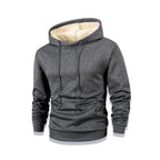 Winter Men's Hoodies Solid Color Casual Warm Pullover Warm Thicken Lamb Wool Hoodies Sweatshirts Loose Sport Long Sleeve Tops