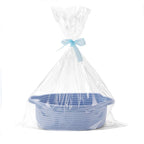 Easter Rope Basket With Transparent Packaging Bag And Ribbon Bow Woven Basket Open Dish Storage Basket Shelf Basket Key Towel