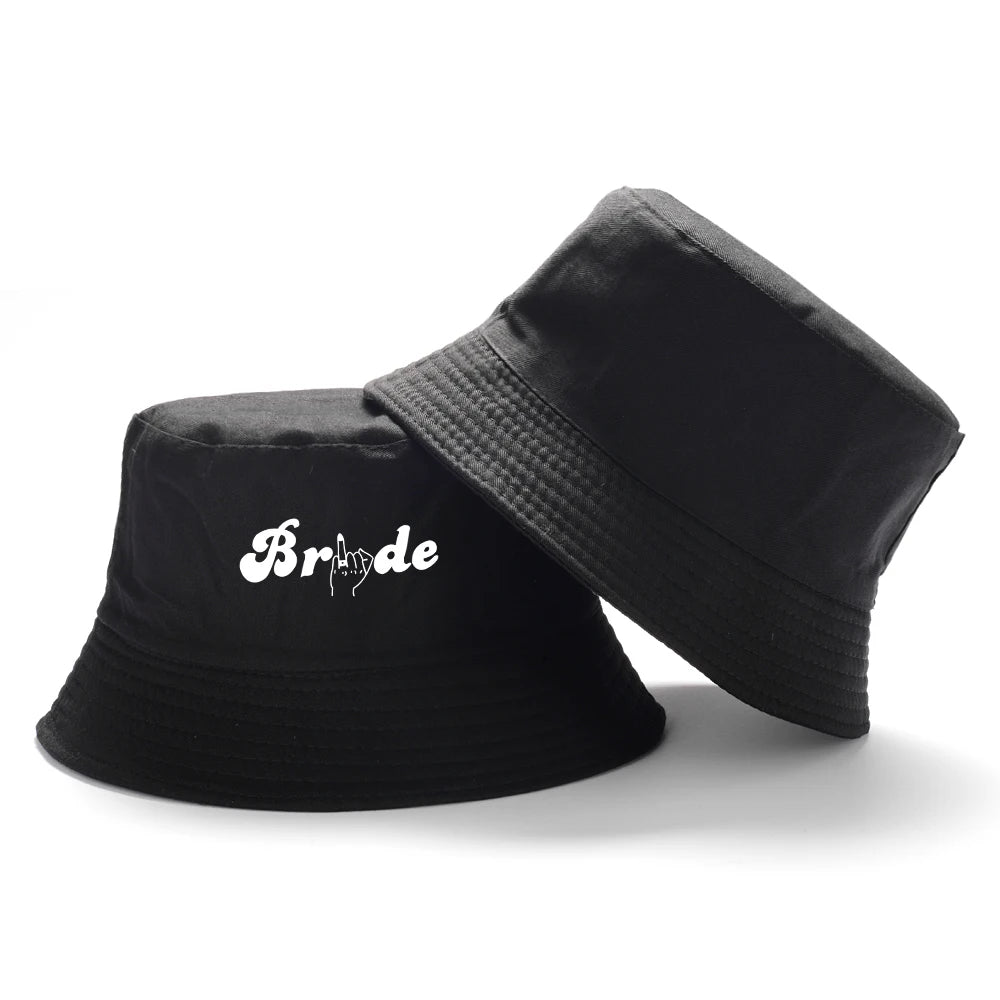 Bridal Bucket Hat Female Beach Pool Marriage Wedding Engagement Party Bridal Gift Travel Fashion New Fishing Cap Gift Wholesale