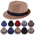 Men's Handsome Hats Jazz Cotton Linen Pure Hat Imitation Linen Sun Visor Hat Fashion Accessories