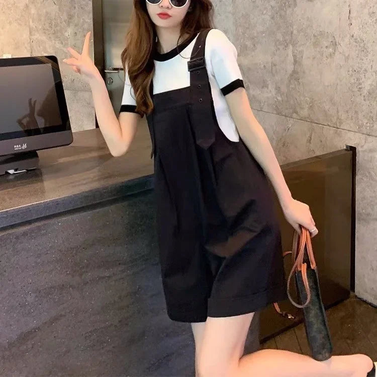 Summer Overalls Jumpsuits For Women Casual Adjustable Strap Loose Sweet Chic Kawaii Streetwear Shorts Rompers Playsuits Outfits