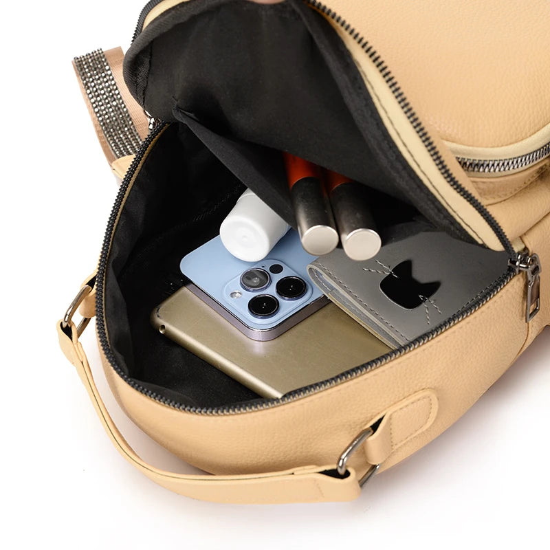 Backpack Women's Bag Fashionable Casual Travel Small School Bag Can Be Carried on One Shoulder