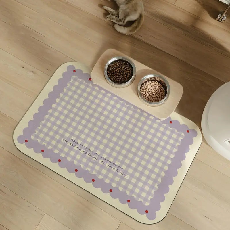 Pet Ins Fresh Pet Diatom Mud Meal Mat Cat Eating Mats Cat Dog Universal Anti Slip Water Absorbing Leak Proof Floor Mats Cats