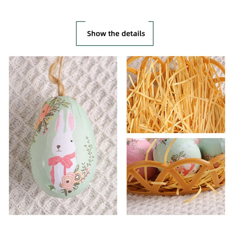 Easter Colorful Egg Basket,Hanging Ornaments & Pendants For Easter Parties Decorations, Ideal Kids Giftsabkw