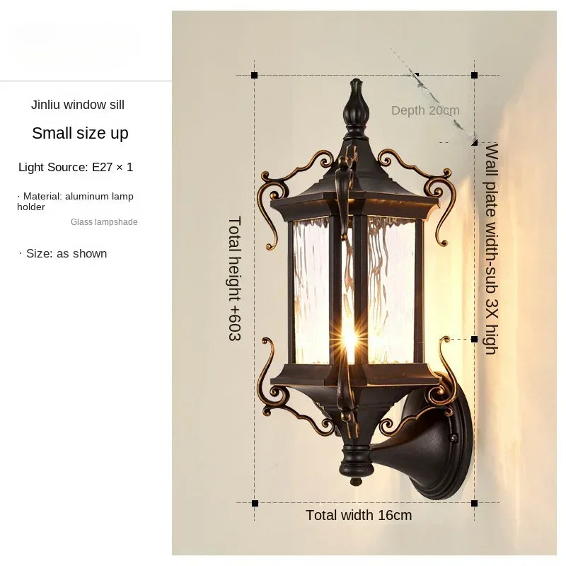 Outdoor wall light waterproof European style outdoor garden super bright home villa gate balcony exterior