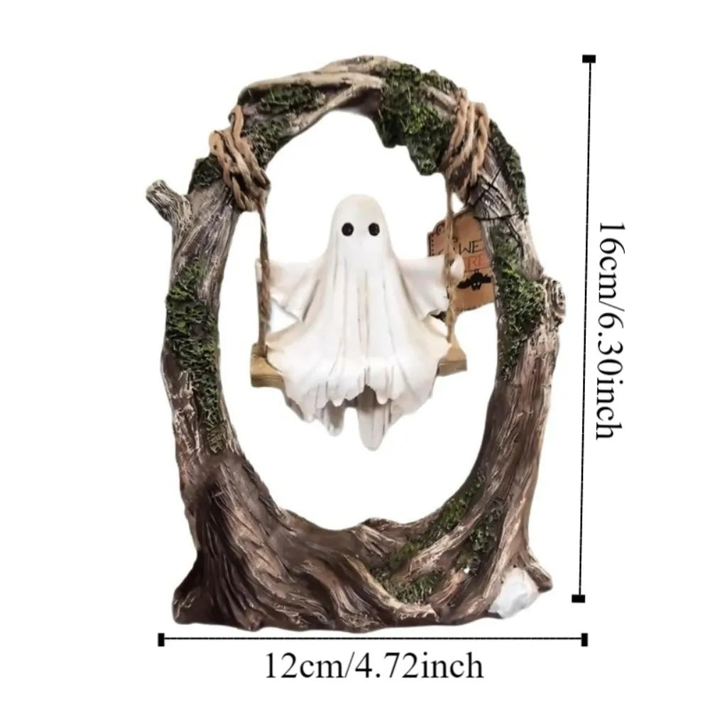 Halloween Themed Halloween Swing Ghost Ornament Handicraft Statue Spooky Ghosts Decor Funny Doll Model
