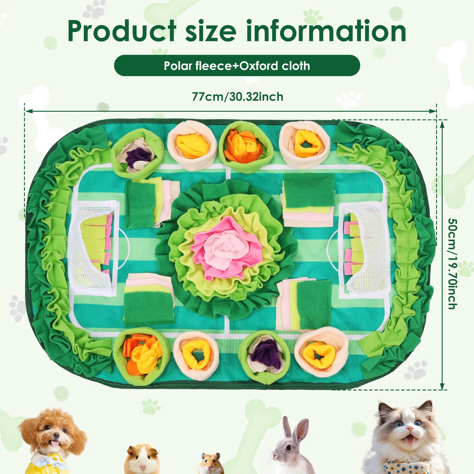 Pet Sniffing Mat Dog Interactive Flower Slow Feeding Training Pad Puzzle Treat for Dogs Cats Rabbits Foraging Skills