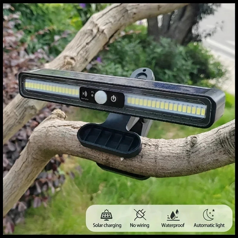Outdoor Solar Sensor Light - Clip-on & Wall-mounted Dual-purpose, Suitable for Camping, Garage, Courtyard, Commercial Use