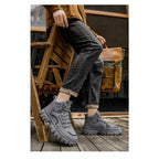 Male Footwear Rubber Men's Shoes 2025 Autumn New Casual Shoes High Top Outdoor Waterproof Anti Slip Man Ankle Boots