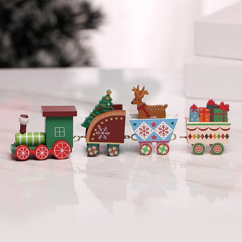 Merry Christmas Home Decor: Christmas Train, Mini Christmas Tree & Reindeer - Xmas/Navidad/Happy New Year Gift Option