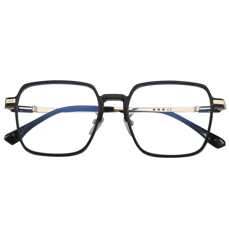 Blue Light Blocking Glasses Fashion High-end Men Optical Clear Glasses Black Oversized Square Frame Eyeglasses Women Eyewear
