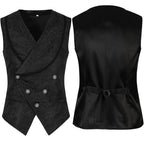 2025 New European and American Men's Ruffled Vest - Medieval Steampunk Victorian Inner Top