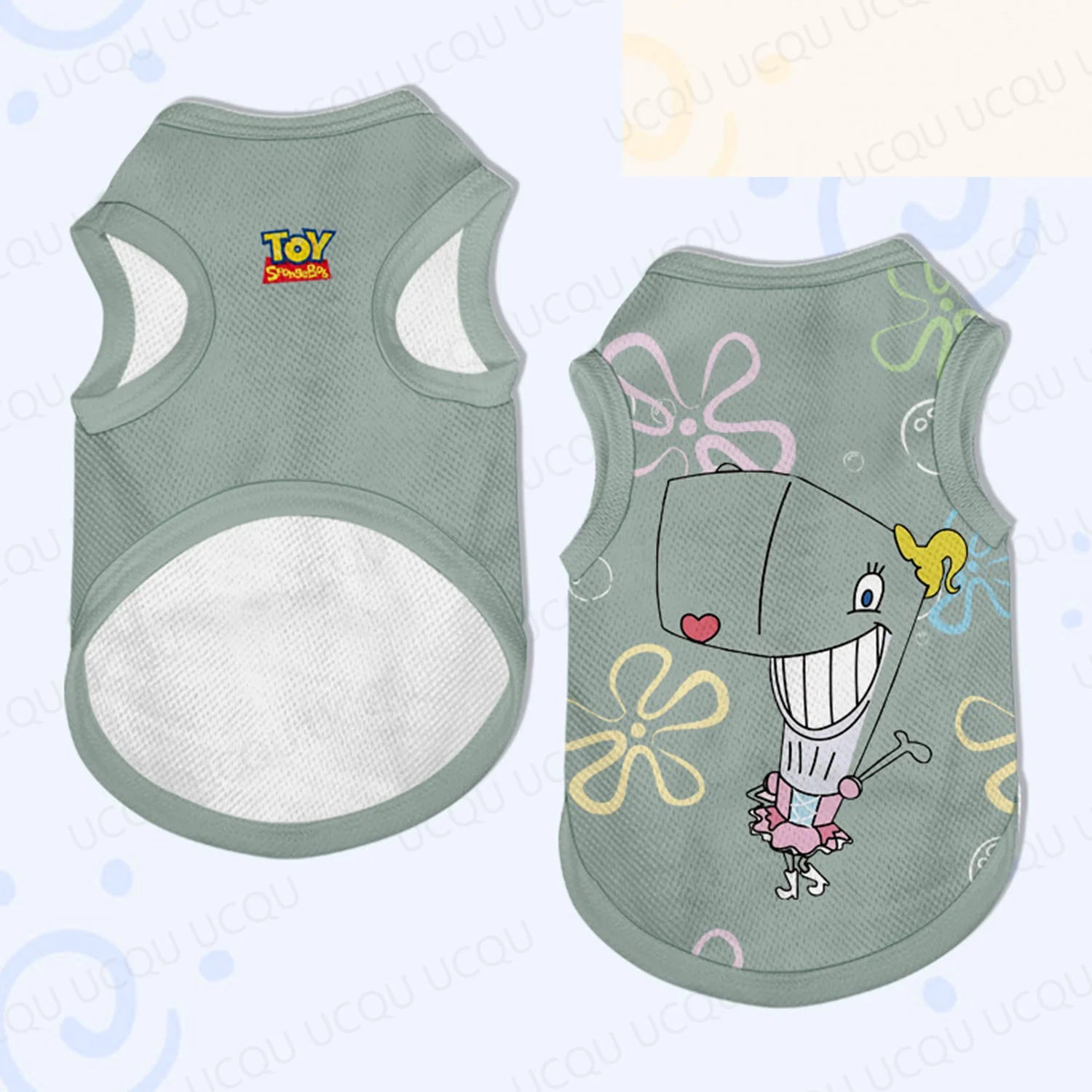 name-branded clothes SpongeBob x Toy Story Pet Vest – Cartoon Co-Branded Dog & Cat Clothes, Breathable Sleeveless Outfit, Oversized for All Sizes