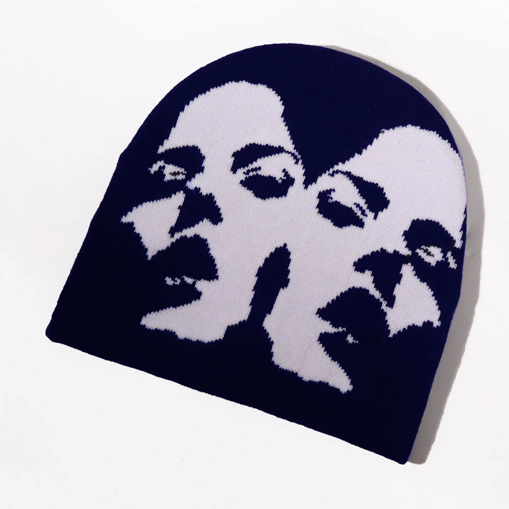 Women's Caps Image Pattern Knitted Hats For Men Casual Fashion Autumn And Winter Warm Outdoor Hip Hop Hat