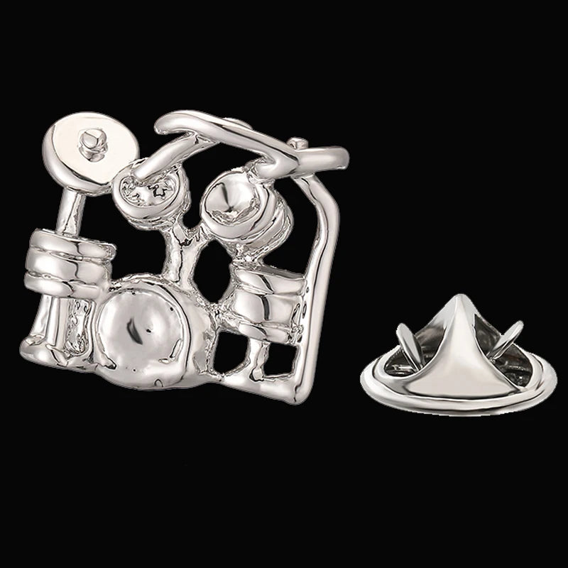 Classic men's women's brooches music drums guitars pianos lapel pins hats scarves suit shirts necktie pin accessories jewelry