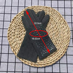 Fashion Diamonds Glove Women Vintage Winter Touch Screen Full Finger Warm Windproof Cycling Driving Female Gloves Mittens