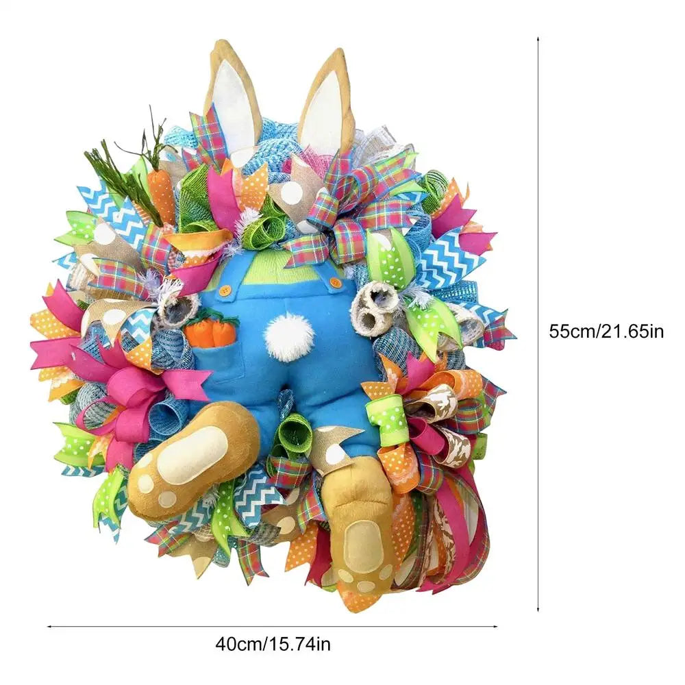 Easter Decorations Craft Supplies Easter Rabbit Wreath with Ears Rabbit Shape GarlandWall Decor Home Decoration Props