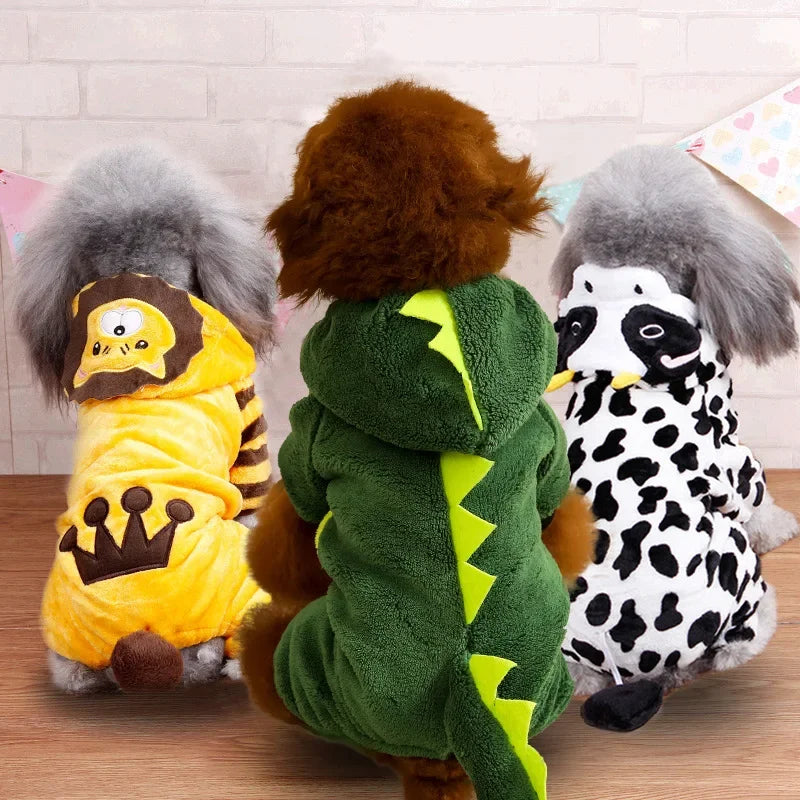 Pet Dog Clothes Soft Warm Fleece Dogs Jumpsuits dog hoodie Pet Clothing for Small Dogs Puppy Cats Hoodies Chihuahua Yorkshire Costume Coats