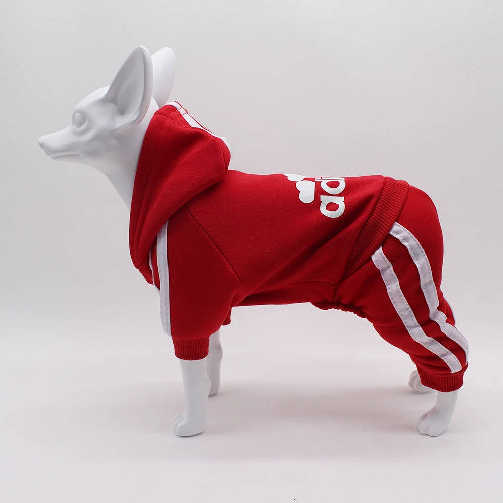Brand name-branded clothes Design Adidog Clothing Dog Jumpsuit Sports Suit Spring Dog Clothes for Small Dogs Chihuahua Terrier Beagle Pet Apparel