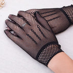 1 Pair Hot Sale Fishnet Mesh Glove Fashion Women Lady Girl Glove Protection Lace Elegant Lady Style Gloves Black and White