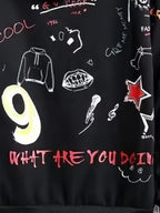 The new men's hoodie for the autumn of 2025 features a casual and fashionable 3D graffiti print that is soft and comfortable