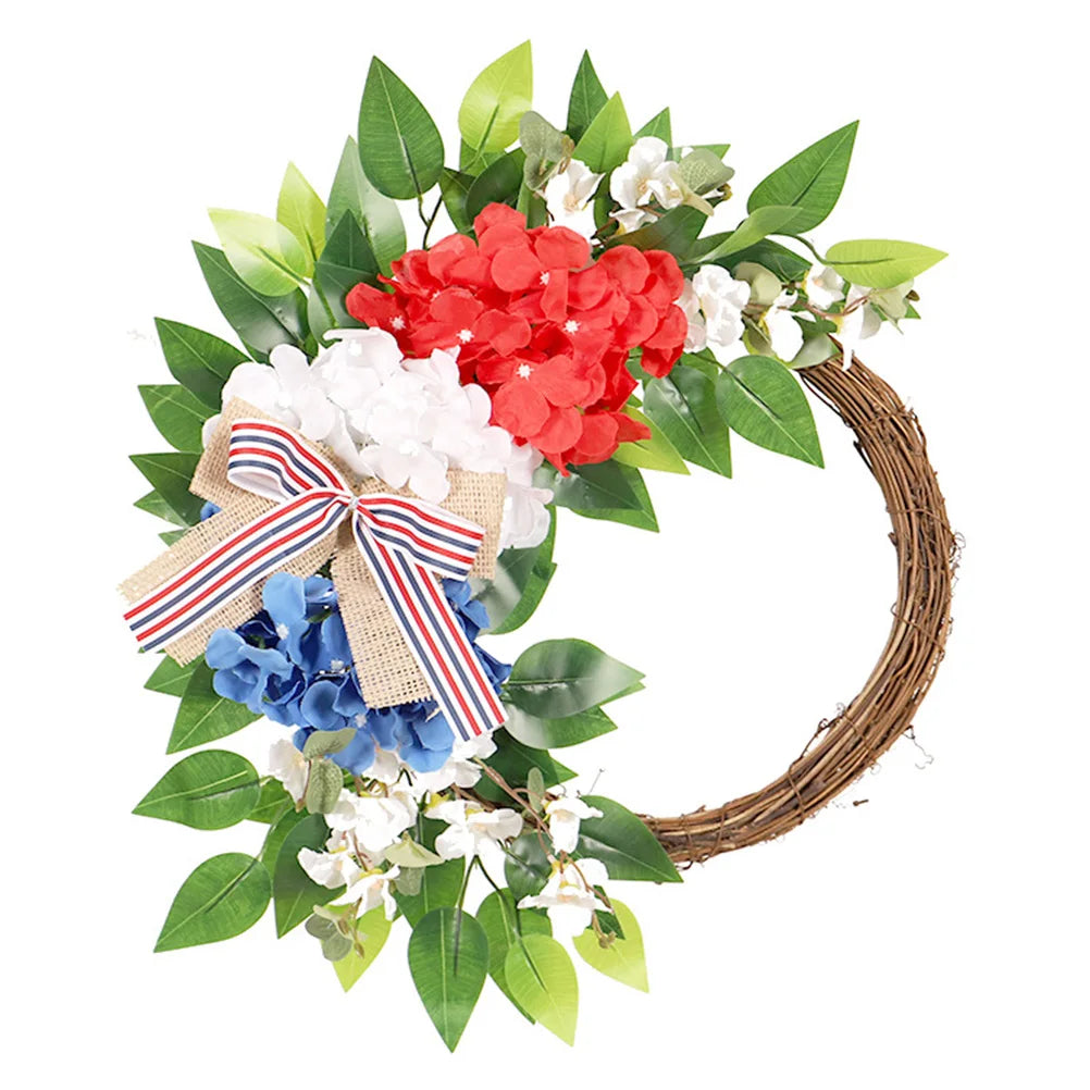 Patriotic Independence Day 4Th Of July Decoration Artificial Flower Pendant Front Door Hanging For Holiday Party Home Decoration