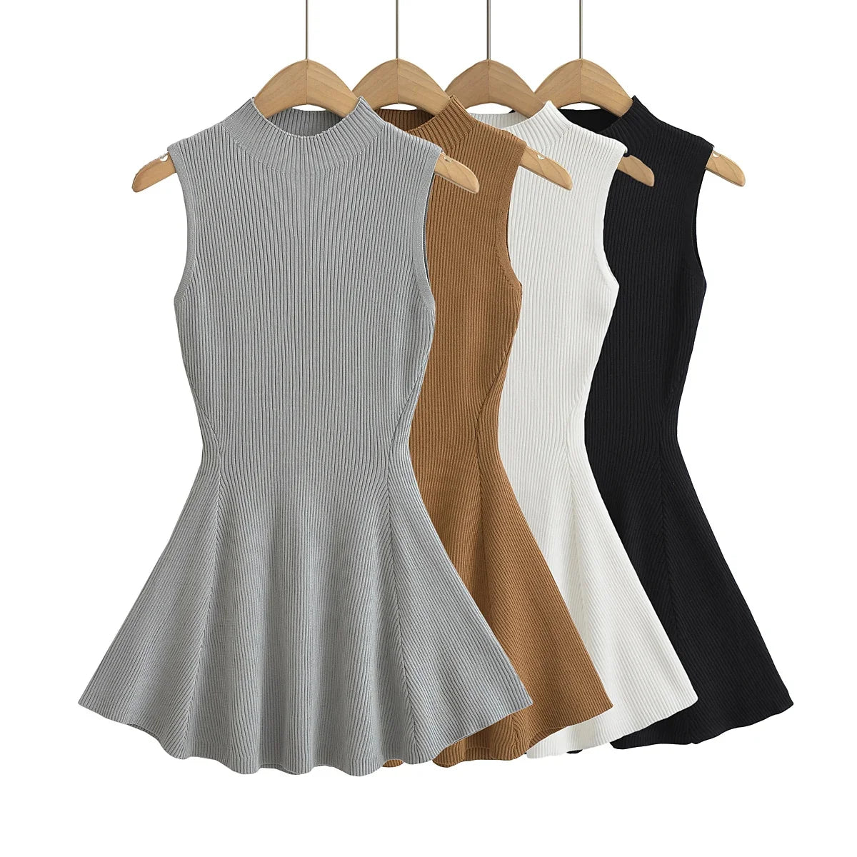 Summer Dresses for Women 2023 Sexy Sleeveless Knitted Dress Vestido Pullover Bodycon Mini Dress