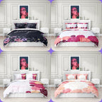 Valentine's Day I Love  style Digital Printed Duvet Set - Polyester - Bedroom Decor -1 bed cover +2 pillowcases (no pillow core)