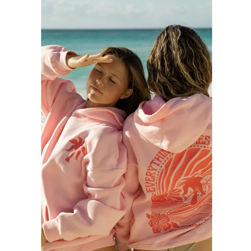 women's hoodies Beautiful Embroidered Hoodies Women Warm Comfortable Casual Hoodie Fashion Classic Hoody Loose Original Basic Clothes