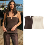 Tops Summer Women's 2025 New Tank Tops Elegant Fashion Tube Top Young Chic Women's Street Holiday Top