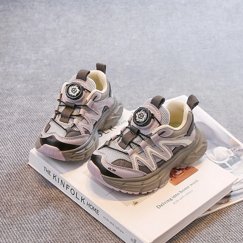 Children Sports Shoes Handsome Boys Girls Casual Sneakers Thick Soft Sole 2025 Autumn Students Running Shoes Breathable Non-slip Children Shoes