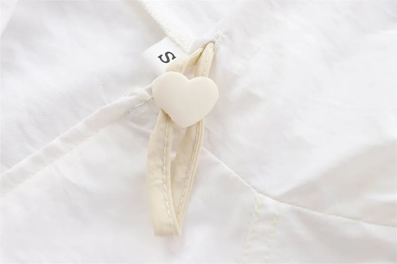 Women's Jacket 2025 Autumn New Arrival White Long Sleeve Simple Style Nylon Short Sports Hooded Top Jacket Casual Fashion