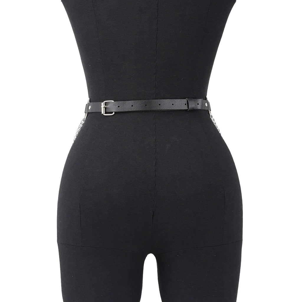 Women Fashion Belly Belt Chain Street Style Belt With Chain Gothic harness chain bustier Harness Waist Belt Clothing Accessories