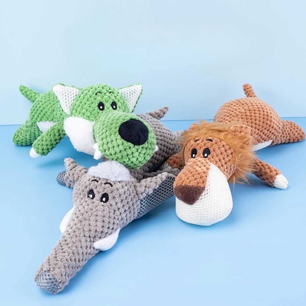 Plush Cartoon Puppy Dog Toys Pet Chew Squeak Toys for Small Dogs Teeth Grinding Soothing Environmentally Friendly Safe Pet Toys