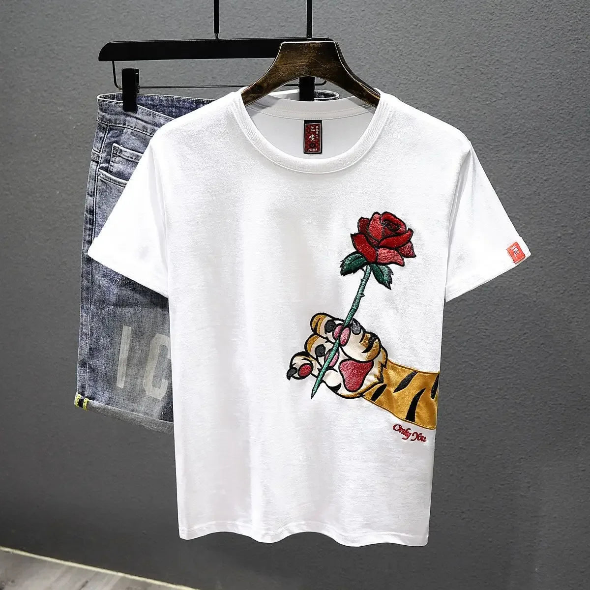 Man Tee Shirts Embroidery T Shirt For Men Heather Funny Rock Top Watercolor Katoen Hot Cheap Clothes And Young On Sale Trend