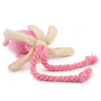 Squid Puppy Pet Dog Chew For Lovely Pink Teeth Cleaning Pet Toys Octopus Plush Toys Supplies BB Small Cute Rope Toy Dog Squeak